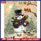 DIY Acrylic Drawing Oil Paint by Numbers Christmas Snowman Picture Home Dec