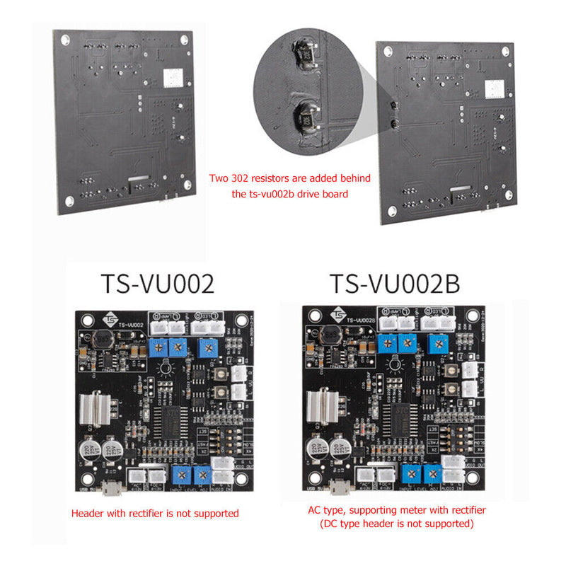 TS-VU002B Stereo Audio Amplifier Driver Board Adjustable DB VU Level Meter Newly