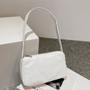 Fashion Women Small Shoulder Underarm Bag PU Leather Totes Handbag (White)