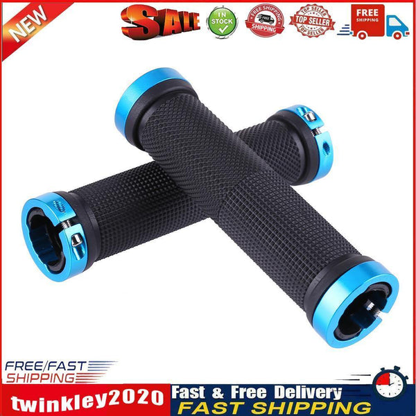 1pair Cycling Skid-Proof Grips Anti-Skid Plastic Bicycle Handlebar (Blue) Newly
