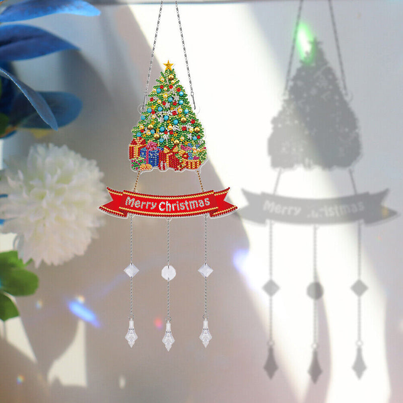 DIY Crystal Prism Pendant Diamond 5D Painting Kit Hanging Teardrop Wind Chime
