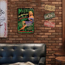 Home Weatherproof Retro Chic Sexy Girl Sign Iron Painting Wall Drawing Templates