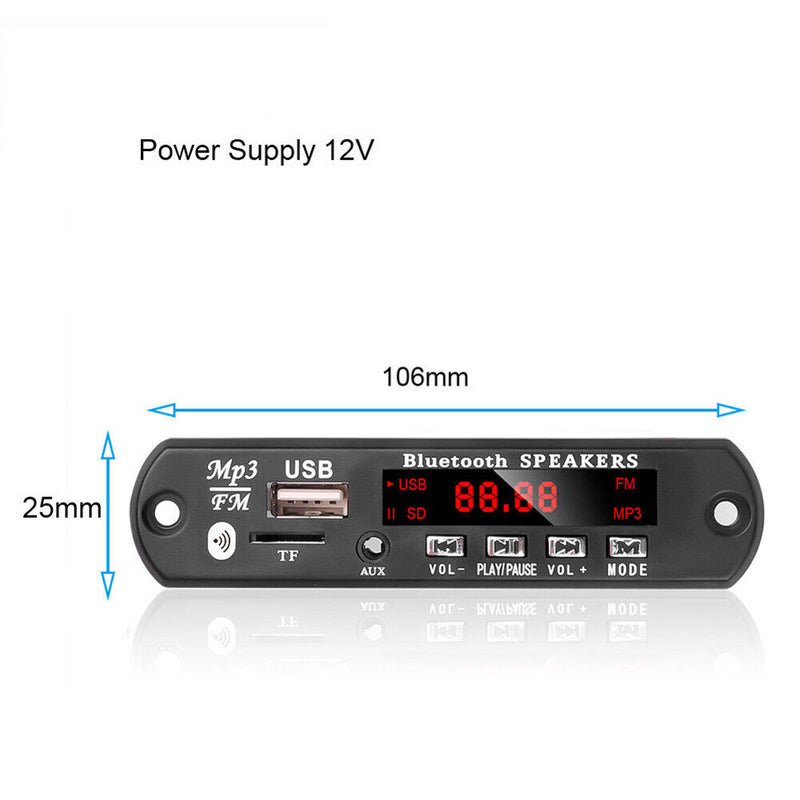 Car FM Radio Module Color Screen MP3 Player with Remote Control for Amplifiers