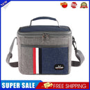 Portable Thermal Stripe Waterproof Aluminum Foil Insulated Lunch Bag (Blue)