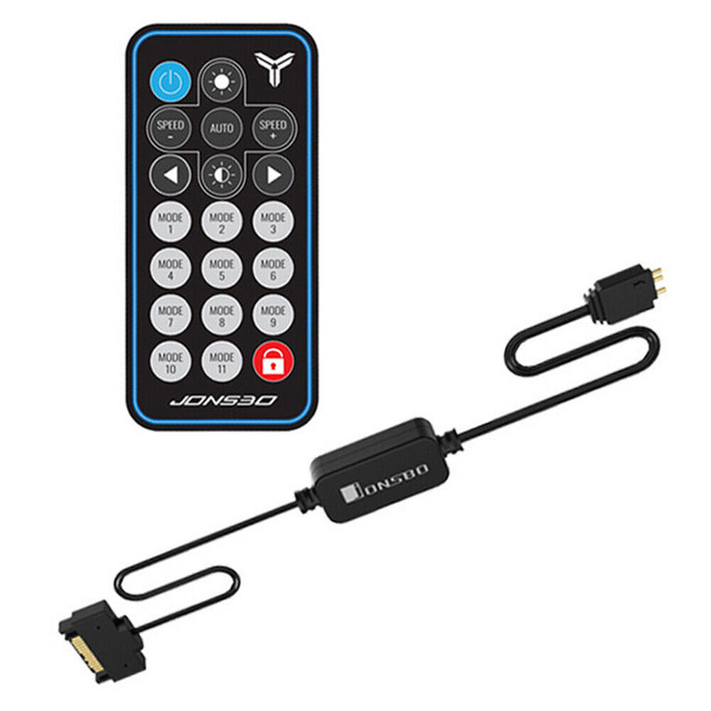 Jonsbo AURA RGB Fan Controller Lighting Adjustable 5V 3Pin SATA Remote Control
