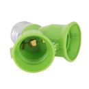 10pcs E27 to 2E27 Lamp Holder Converter Adapter Bulb Base(Green)
