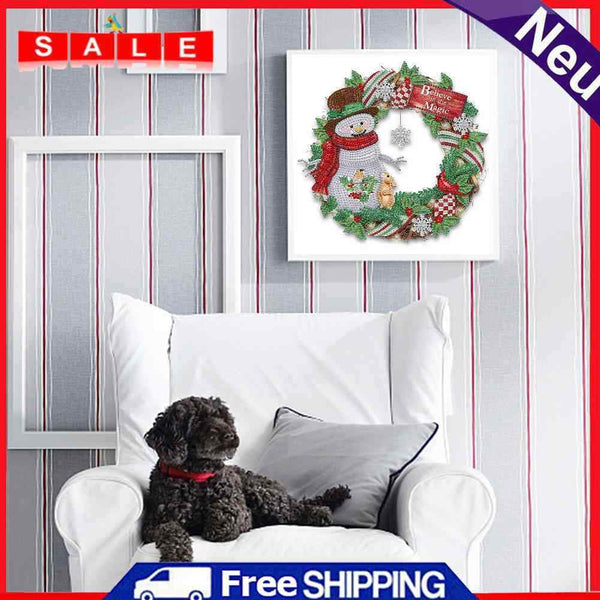 Christmas Wreath Diamond Painting Kit Partially Specially Shaped Drilling Decor (HB2