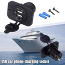 Car Motor Waterproof Dual USB Socket Charger Power Adapter#