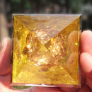 Orgonite Pyramid Amethyst Peridot Healing Crystal Energy Collector Decor Craft