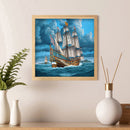5D Diamond Painting Full Round Drill DIY Storm Boat Rhinestone Drawing Mosaic