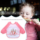 Cartoon Full Sleeve Baby Bib Waterproof Paint Feeding Apron (Orange Rabbit)