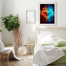 Handmade DIY Full Round Drill Diamond Painting 5D Ice Fire Heart Poster Kit