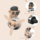 Silicone Car Air Freshener - Cartoon Bear Pilot Modeling Aromatherapy (B)