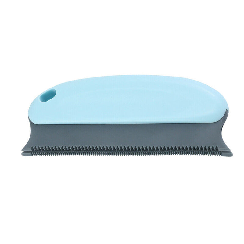 Dog Cat Pet Hair Remover Manual Cleaning Brush for Carpet Beds (Light Blue)