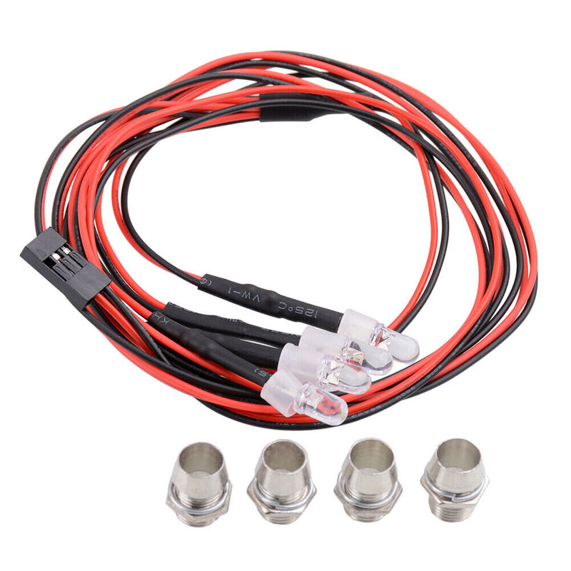 4pcs 70cm Lamp 5mm LED Lights for 1/12 1/18 1/10 1/8 Axial Scx10 Traxxas RC Cars
