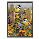 3 Strands DIY Full Embroidery Birds Flowers Stamped Cross Stitch Home Wall Decor