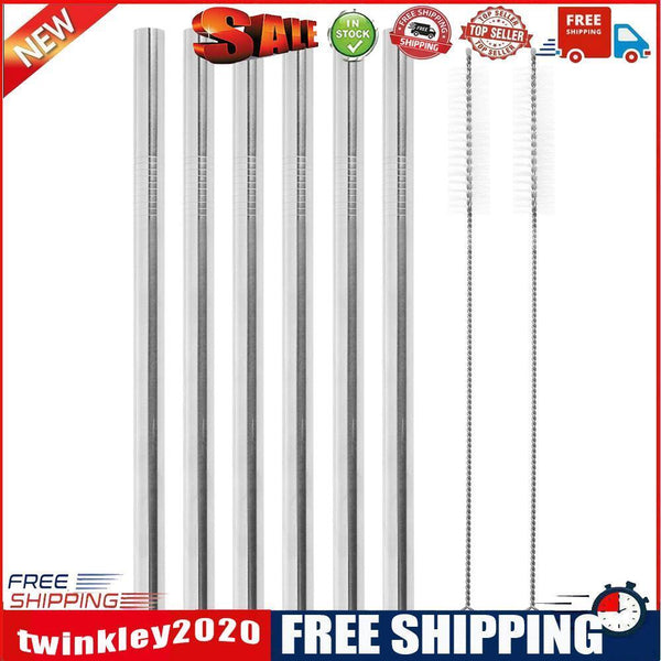 Reusable Stainless Steel Screw Thread Drinking Straw Cleaner Brush Kit (3)