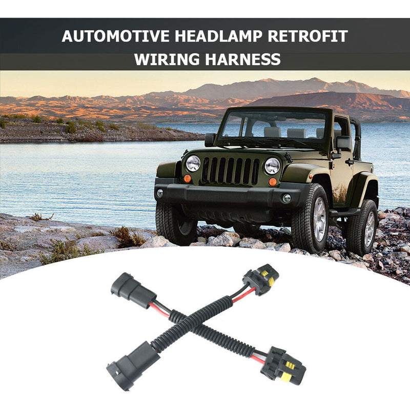 2pcs H11 Male to 9005 9006 Female Wiring Harness Car Headlight Adapter Socket