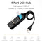 USB Hub 5Mbps High Speed Multi USB 2.0 Adapter 4 Port Splitter (Black)