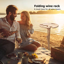 Foldable Outdoor Beach Wine Table, Mini Wooden Picnic Desk for Sand and Grass
