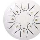 Ethereal 6 inch Steel Tongue Hand Pan Drum 8 Tones with Mallets (White) Newly