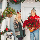 DIY Pre-Lit Artificial Christmas Hanging Basket Garden Patio Lawn Decorations`