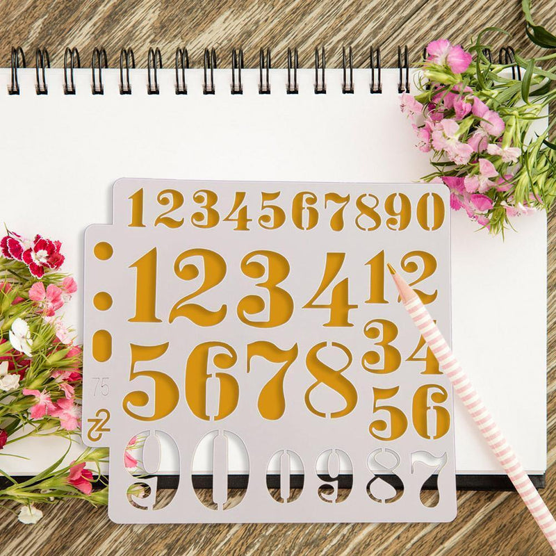 Number Plastic Paint Stencil Template for DIY Cake Coffee Decorative Spray Mold