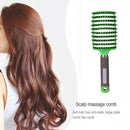 Scalp Massage Bristle Hair Comb Curly Straight Anti Static Hairbrush (Green