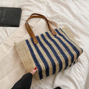 Straw Woven Underarm Shoulder Bags Women Summer Beach Female Shopper Handbags