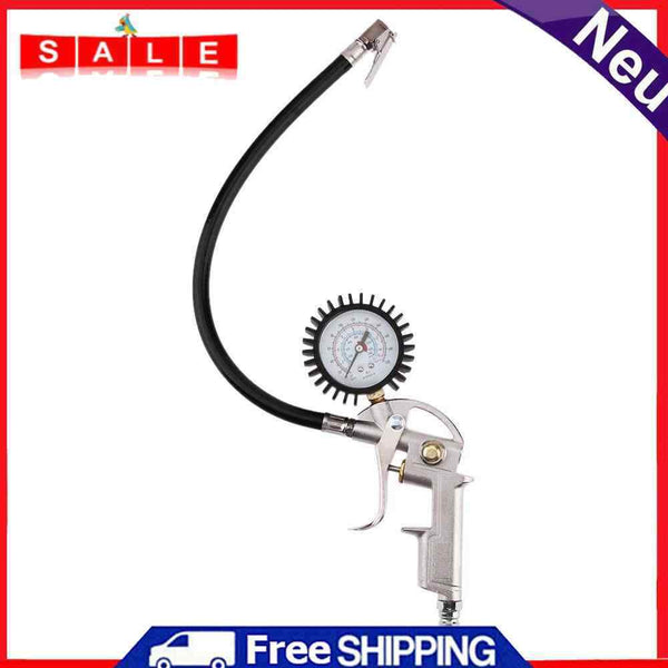 Tuankay Lock On Chuck Flexible Hose 0-220psi Tire Filler with Air Pressure Test