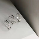 Sliver Color Jewelry Minimalist Trendy Geometric Women Ring Set Punk Ring