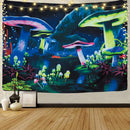 Mushroom World Fluorescent Tapestry Wall Hanging Carpet Cloth (100x75cm)