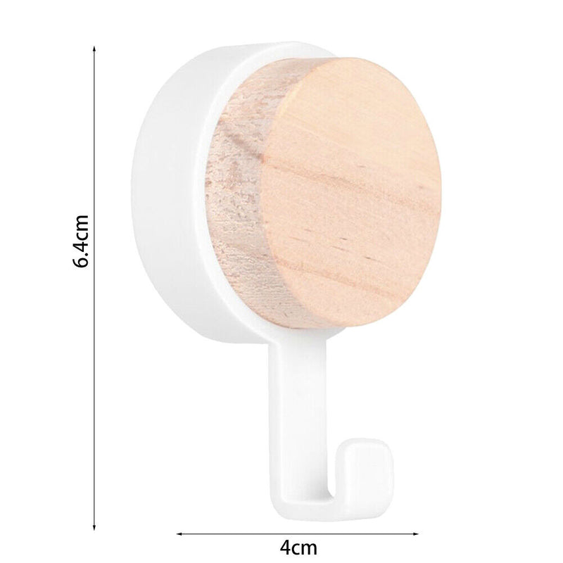 Wooden Wall Hanger Hook Key Holder Kitchen Organizer Storage Rack (1 White)