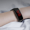 LED Silicone Bracelet Digital Children Men Women Sport Wrist Watch (Black) Newly