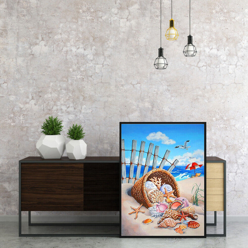 Beach Conch Drawing Frameless DIY Oil Paint by Numbers Canvas Home Decor