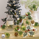 Christmas Led Lights Wreath Holly Garland Artificial DIY 2022 Xmas Decor D9A0