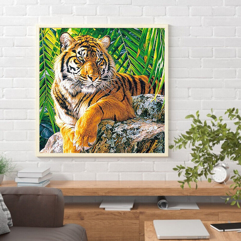 5D DIY diamond painting full circle diamond tiger w798