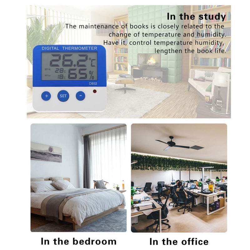 Waterproof LCD Thermometer Hygrometer Humidity Indoor Temperature Meter