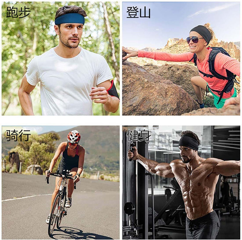 Wicking Running Cycling Elastic Pure Color Fitness Headband Men Sports Headband