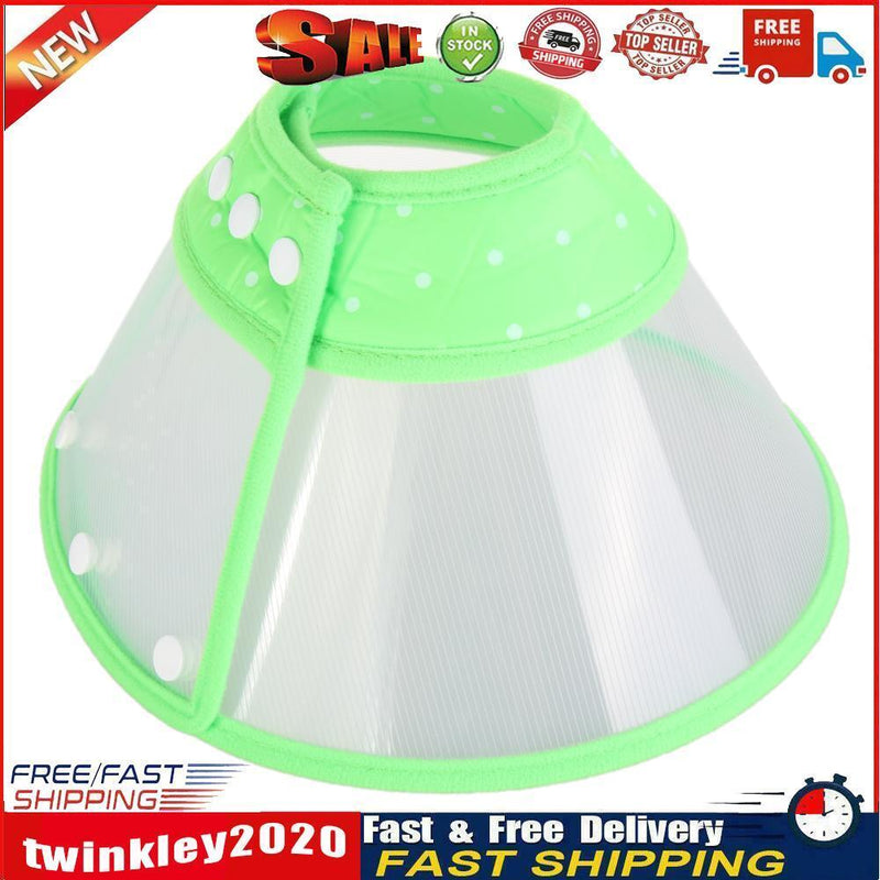Dog Wound Recovery Cover Pet Anti-Bite Lick Medical Cone Collar (Green M) Newly