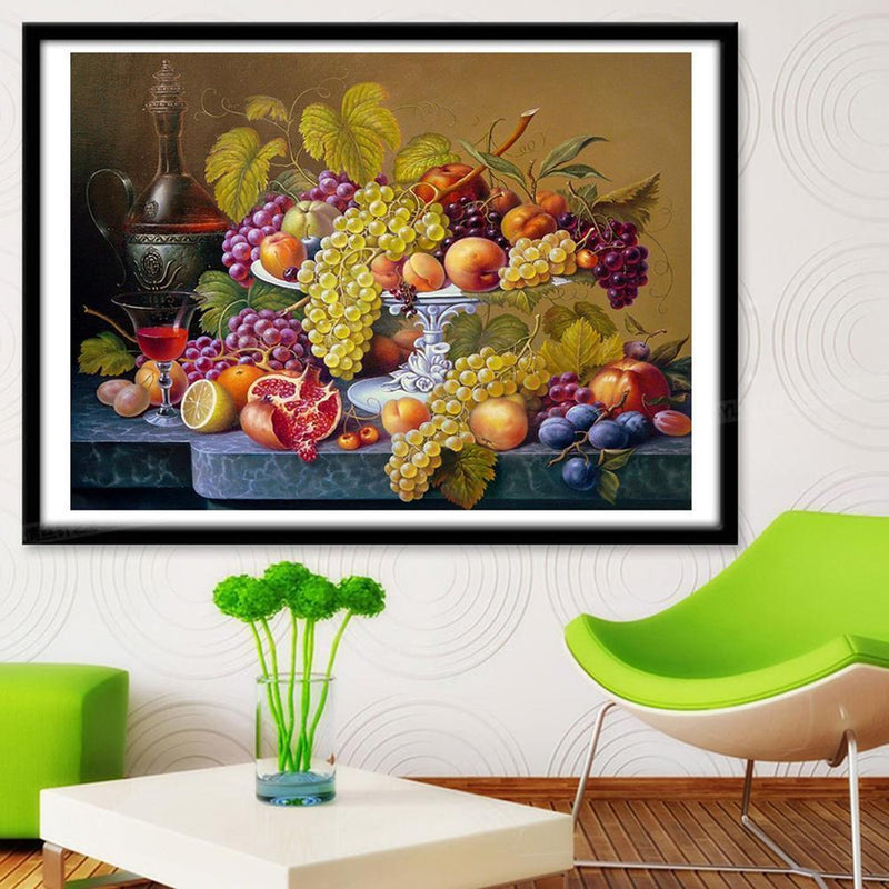 Muyunnet 5D DIY Full Drill Diamond Painting Fruit Plate? Cross Stitch Embroidery Set