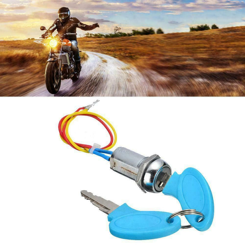 2 Wire Key Ignition Switch Lock Motorcycle Go Kart Electric Scooter Bike M0Y4