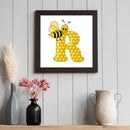 5D DIY Diamond Painting Kits Bee Letter R Full Round Drill Wall Decor Art Cra