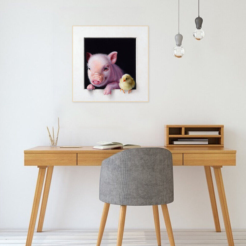 Pig and Chick Oil Paint By Numbers Kits Canvas Picture DIY Wall Art Craft