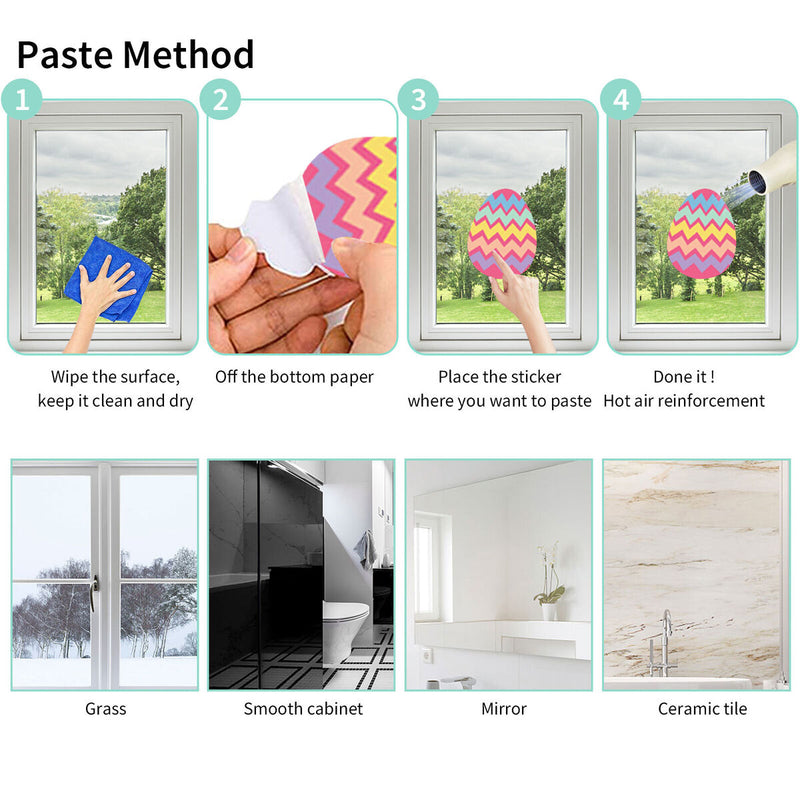 Easter Decals - Window Stickers Clings Easter Holiday Party Supplies 9 Sheets