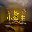 Transparent Acrylic Dry Erase Memo Message Board Writing Board With LED Li 7T_