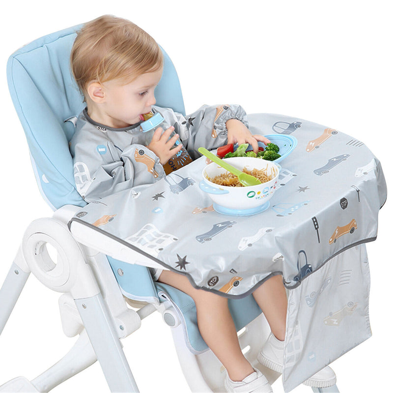 Waterproof Highchair Kids Long Sleeves Baby clothes Weaning Bib Baby Bibs