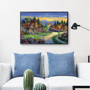 DIY Full Drill Round Diamond Painting Kit Suburban Garden Landscape Drawing Gift