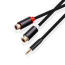 3.5mm Male to 2RCA Female Jack Stereo AUX Audio Cable for DVD Player Amplifier