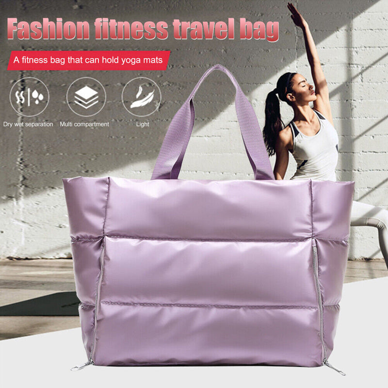 Dry-Wet Separation Yoga Handbag Large Capacity Multifunctional Bag (Purple)